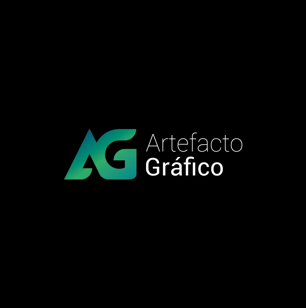 Logotipo Artefacto Gráfico sobre fondo negro