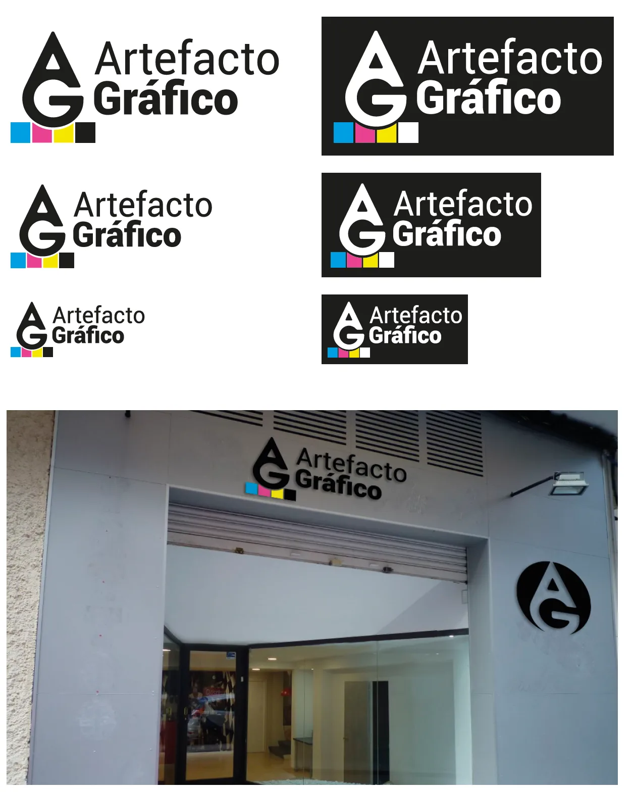 Mockup de identidad Artefacto Gráfico