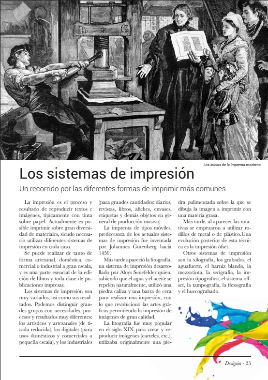 Página sobre sistemas de impresión